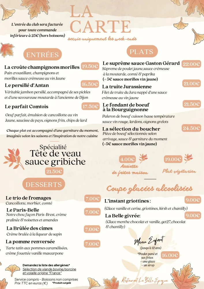 carte weekend